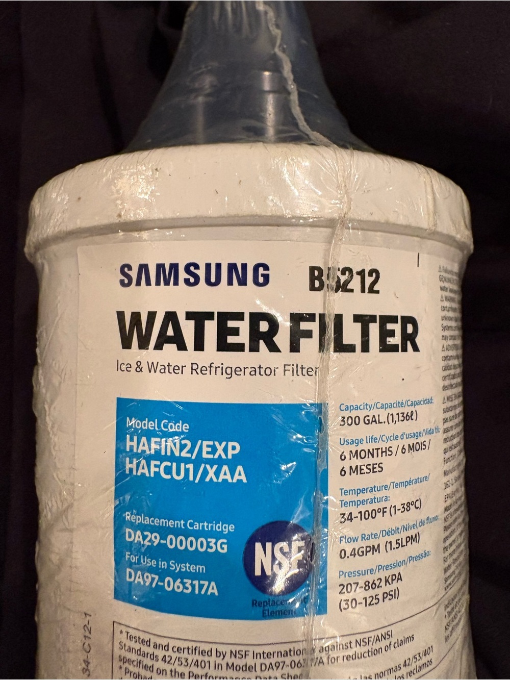 Samsung DA-00003G Water Filter